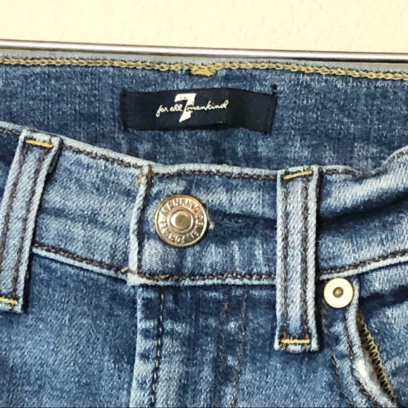 \7 FAM\• Distressed Side Stripe Jeans - Picture 4 of 16